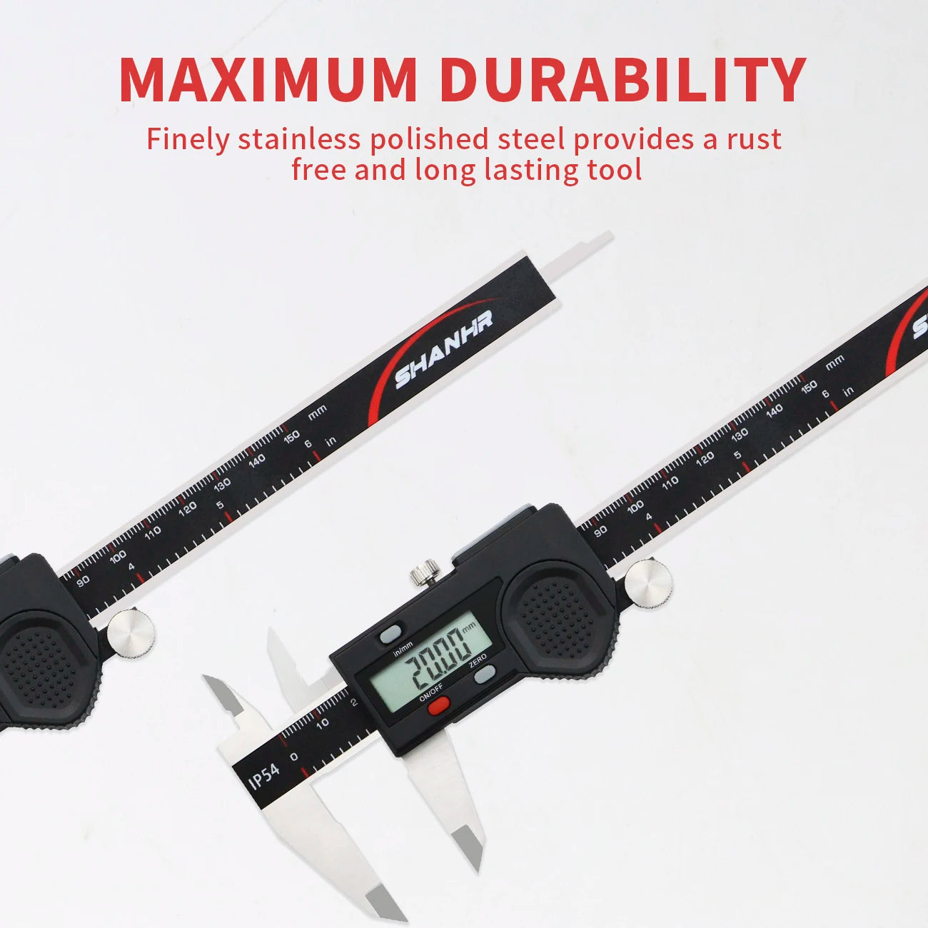 SHANHR New Hardened Stainless Steel 0-150mm Digital Caliper Vernier Caliper Micrometer Electronic Vernier Caliper Measuring Tool