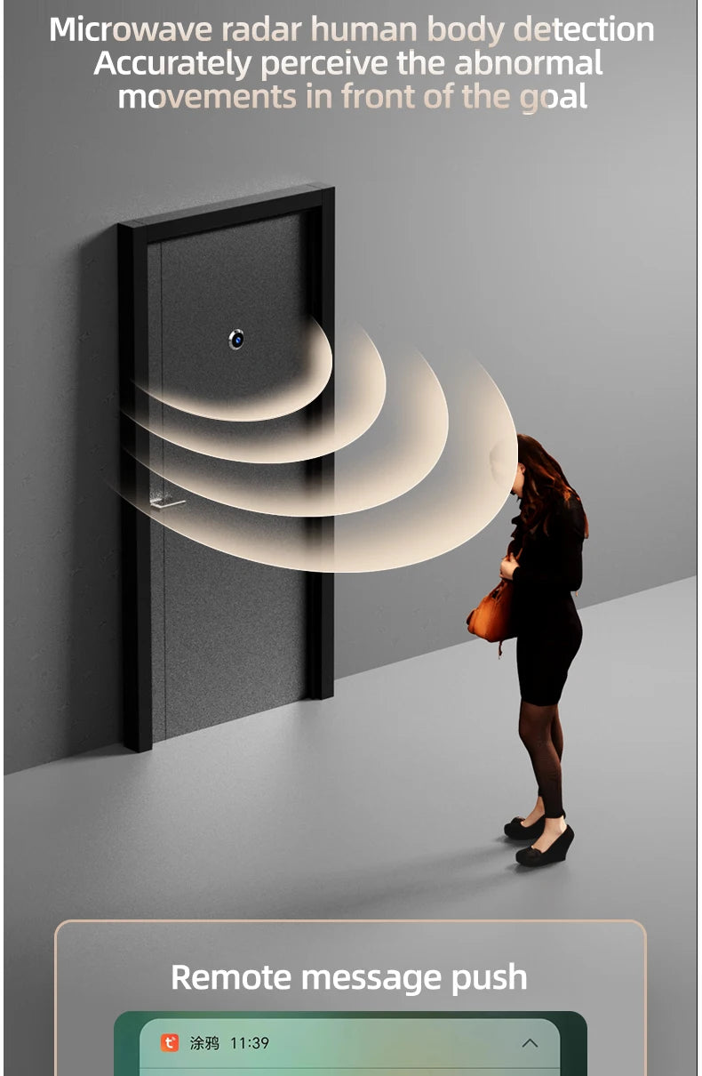 Danmini 4.3 Inch Doorbell Peephole Mobile Tuya App Remote Control Digital Door Viewer Night Vision 1080P 2MP Cat Eye Door Camera
