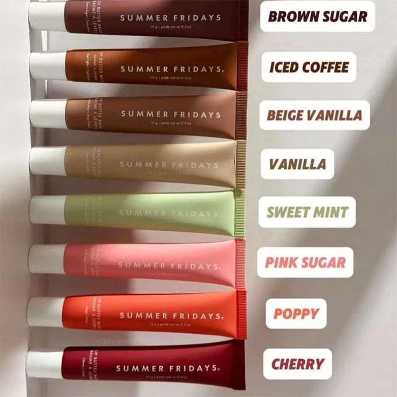 Tidesmit Summer Fridays Vanilla Beige moisturizing transparent lip balm and mirror gloss set for smooth soft lips