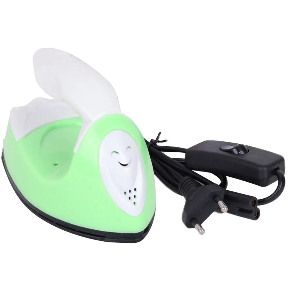 Tidesmit portable mini iron for heat transfer crafts and sewing, side view of compact electric laundry tool
