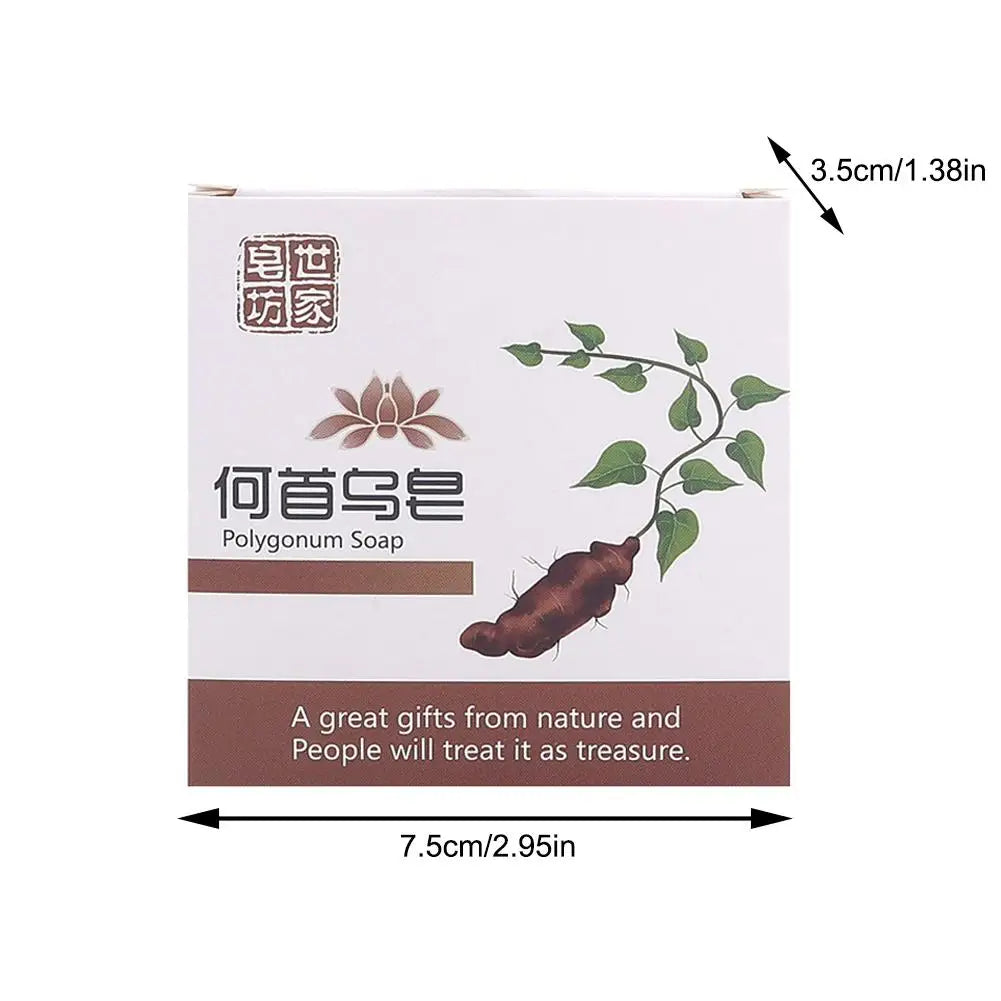 Polygonum Hair Darkening Shampoo Soap Repair Gray White Hair Color To Black Shampoo Soap Hair Nourishing Handmade Shampoo Soap
