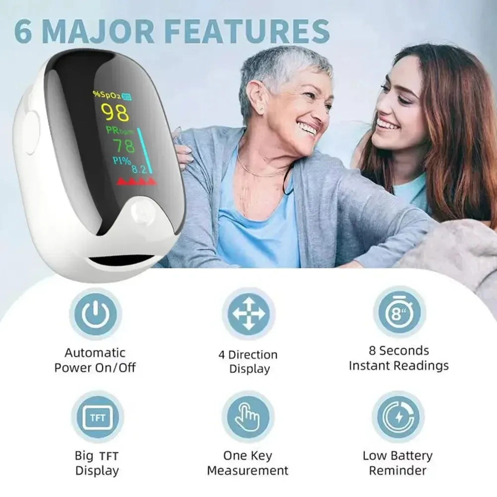 Oxygen Saturation Meter Pulse Meter Finger Clip Pulse Oximeter Digital Fingertip Pulse Oximeter Blood Pressure Monitor