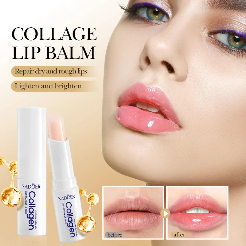 Moisturizing Lip Balm for Dry Lips - Hydrating Collagen Treatment Stick Lip Care Tidesmit