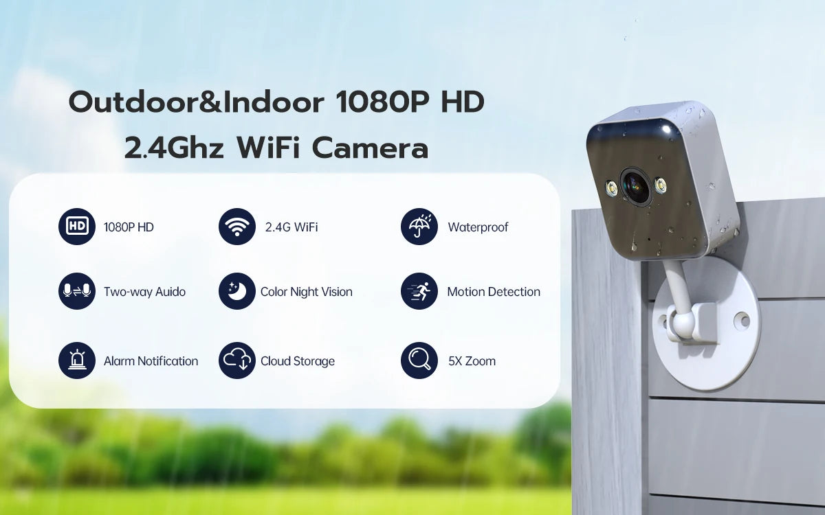 JOOAN 1080P Wifi Security Camera Outdoor&Indoor 5X Zoom Motion Detect Two-Way Audio Smart Home Security IP Camera for Baby & Pet
