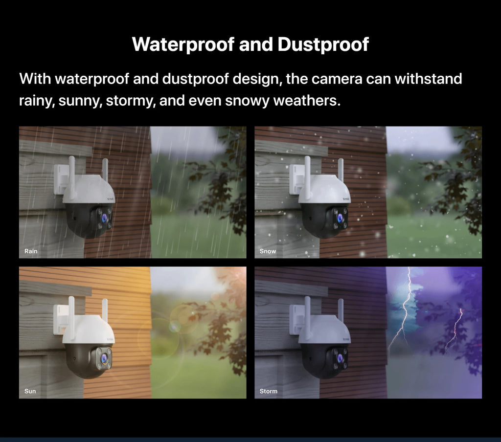 Tenda 4MP Outdoor Wi-Fi Pan/Tilt Camera CH7-WCA Full-Color 360° Visual Coverage Night Vision AI Motion Detection Smart Alarm