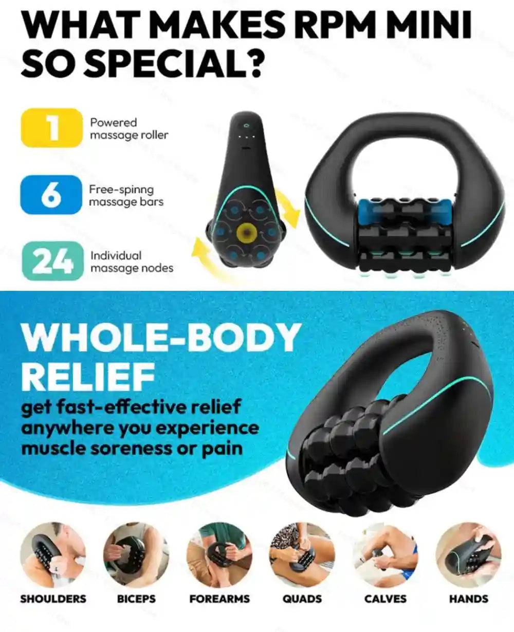 Electric Massage Roller | 3-Speed Vibration Deep Tissue Recovery Massage Roller Tidesmit