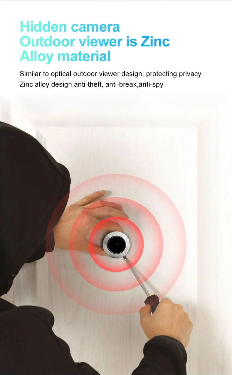 DANMINI 4.3'' Smart Door Peephole Camera WiFi Tuya Human Detection 6000mAh 120° 2KHD  3MP IPS HD Screen Remote Video Eye