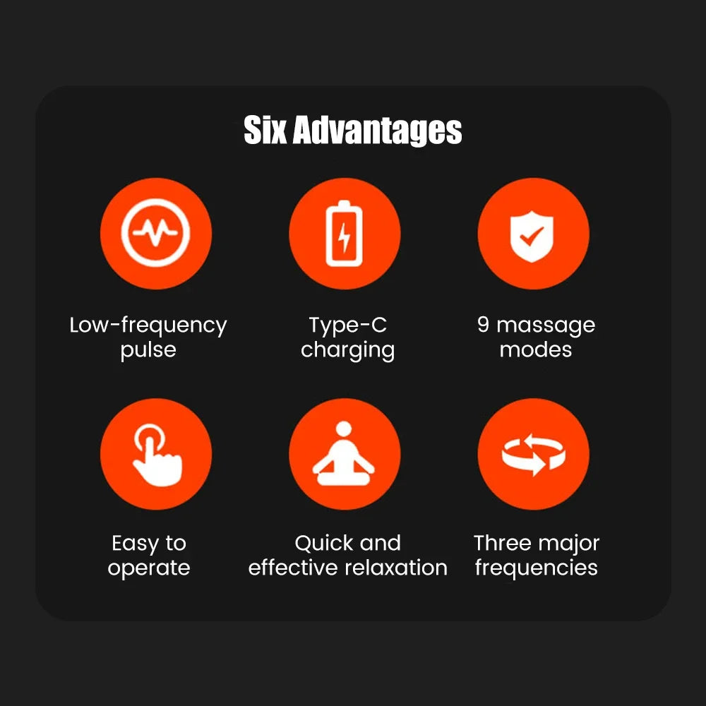TENS Muscle Stimulator for Back Pain Relief | Portable Electric Massager Back Massage Instrument Tidesmit