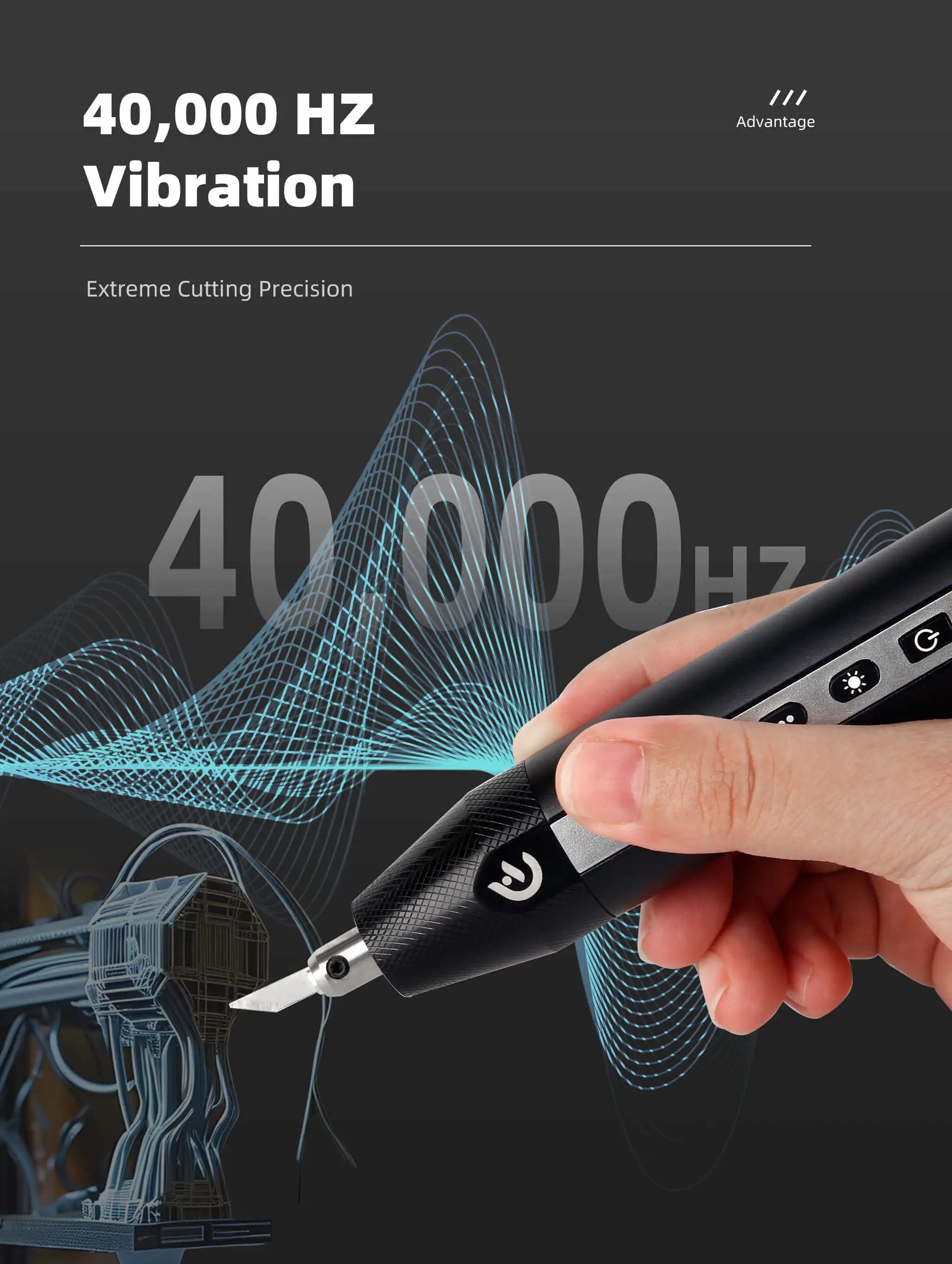 Cordless Ultrasonic Cutter 40KHz Precision Craft Tool for Acrylic Leather Model and More Creative Craft Tool