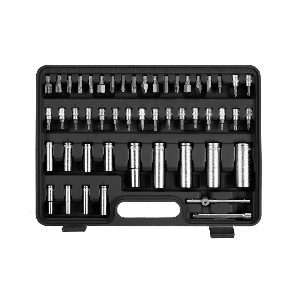 108-Piece Socket Spanner Set Cr-V Ratchet Wrench Set Ratchet Box with 1/4 &1/2 Inch 72 Teeth Reversible Ratchet Hexagonal Socket
