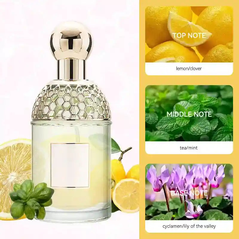 Flora Water Women's EDT: 100ml floral fruity summer perfume, honeycomb bottle, lemon, mint, and cyclamen notes.