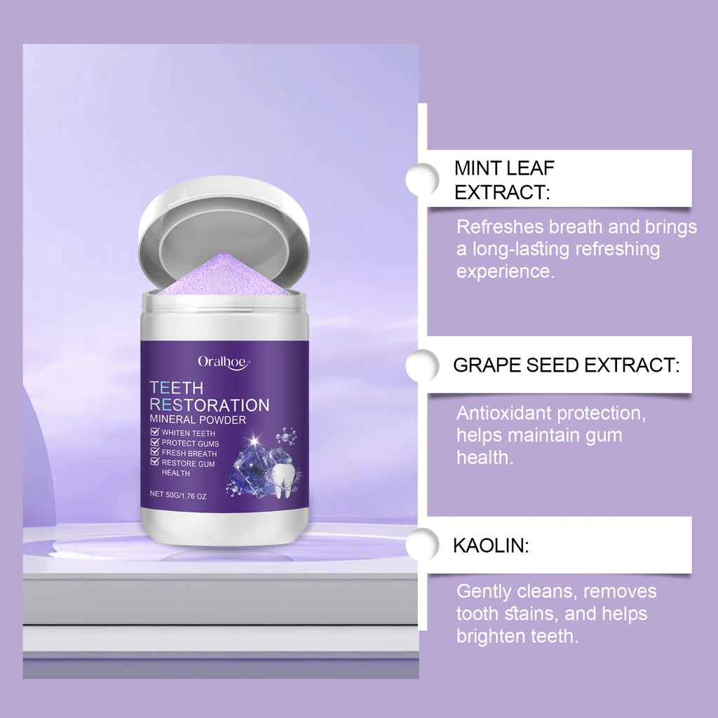 Tidesmit teeth restoration mineral powder for professional teeth whitening and natural stain removal