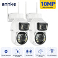 ANNKE WCD1012 10MP Dual-Lens PTZ Security Camera 12X Zoom Wifi Camera AI Human Tracking 1/2/4 PCS 2.4G Wireless Camera Outdoor