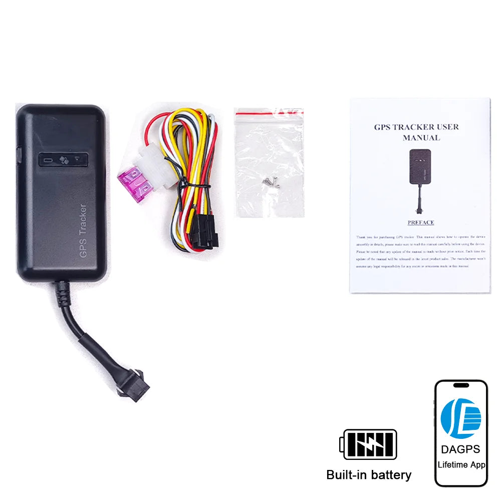 DAGPS Tracker for Vehicle TK110/GT02D 4pin Motocycle Car GPS Tracker Oil-Cut Stop Engine ACC Alarm with Sleep Save Battery GPRS.