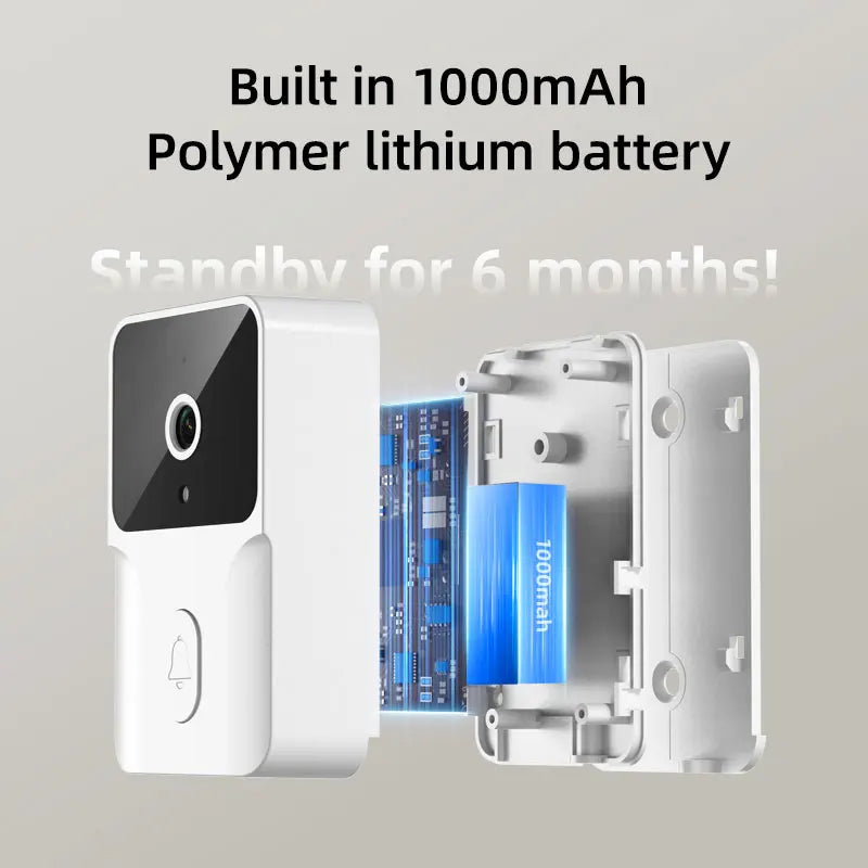 Wireless video doorbell, 4.3 "IPS display 720P high definition intelligent intercom, 2.4G wireless two-way call, night vision