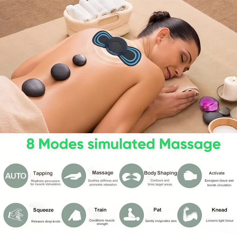 Portable Electric Massager for Muscle Relief - 8 Mode Wellness Device Massage Cushion Tidesmit