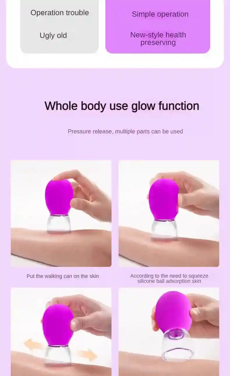Silicone Cupping Massage Set - 5 Piece Deep Tissue Relief for Body Eye Massage Instrument Tidesmit