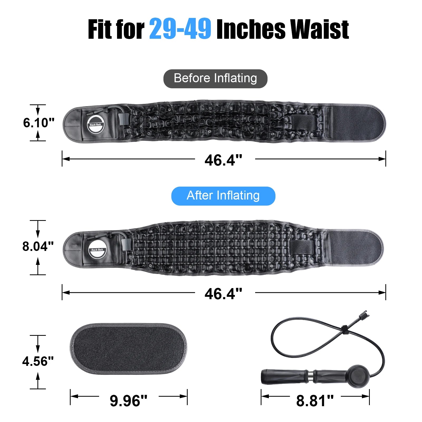 Inflatable Lumbar Decompression Belt - Targeted Back Pain Support Fascia Gun Tidesmit