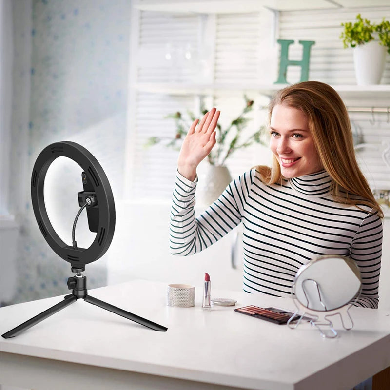 LED Ring Light With Tripod & Remote - 33cm Adjustable Studio Lamp Tidesmit