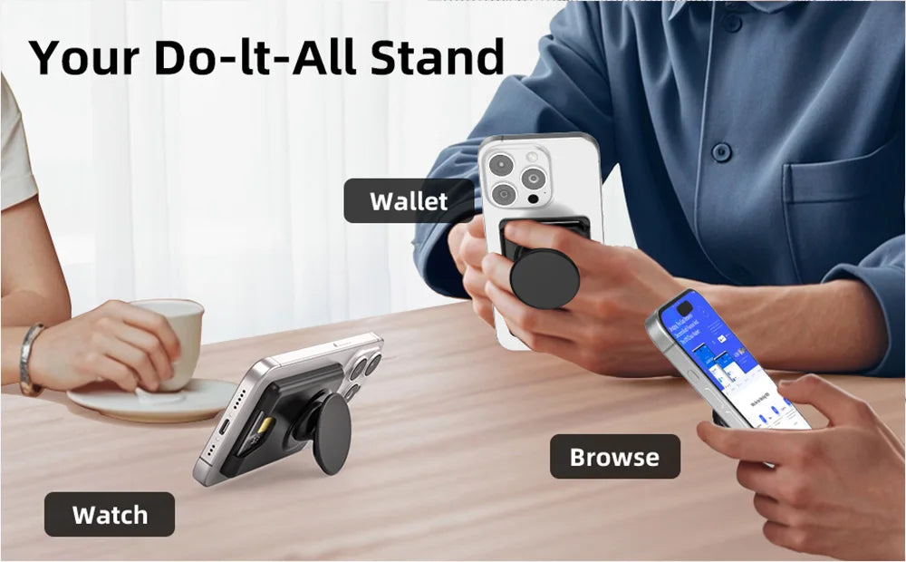 Magnetic Phone Wallet Case with Grip - Slim Shock-Absorbing Cover Tidesmit