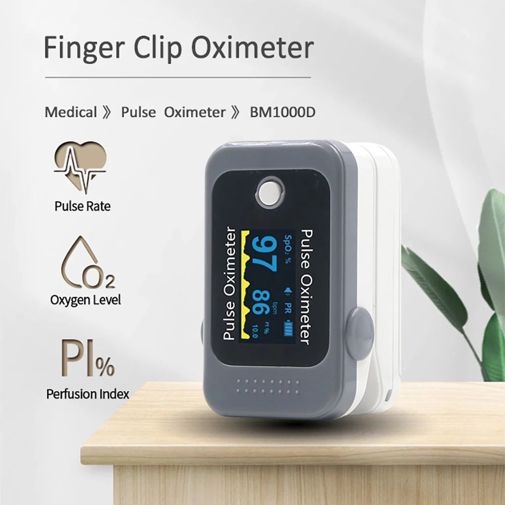 BERRY OLED Finger Oximeter Blood Oxygen Pediatric Oximeters Fingertip Portable Oximeters Saturation Meter Heart Rate Monitor
