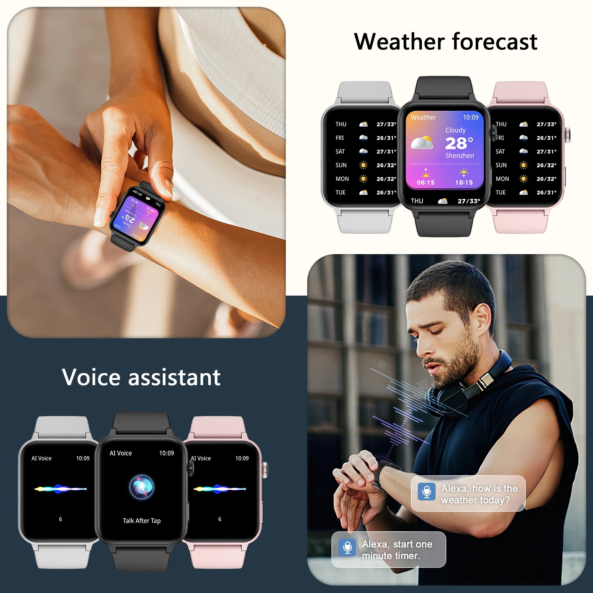 1.85‘’ HD Screen Smartwatch Health Monitoring 100+ Sport Modes Fitness Tracking Bluetooth Smart Watches for Men Women Gifts