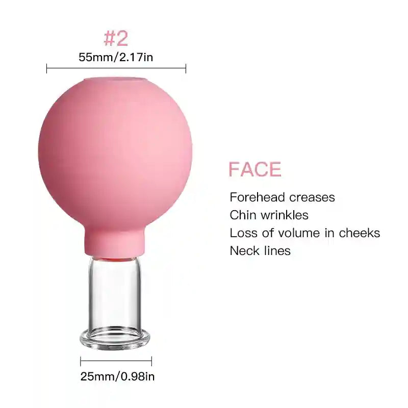 Facial Cupping Set for Skin Lifting and Anti-Wrinkle Massage Therapy Eye Massage Instrument Pink-2 Tidesmit