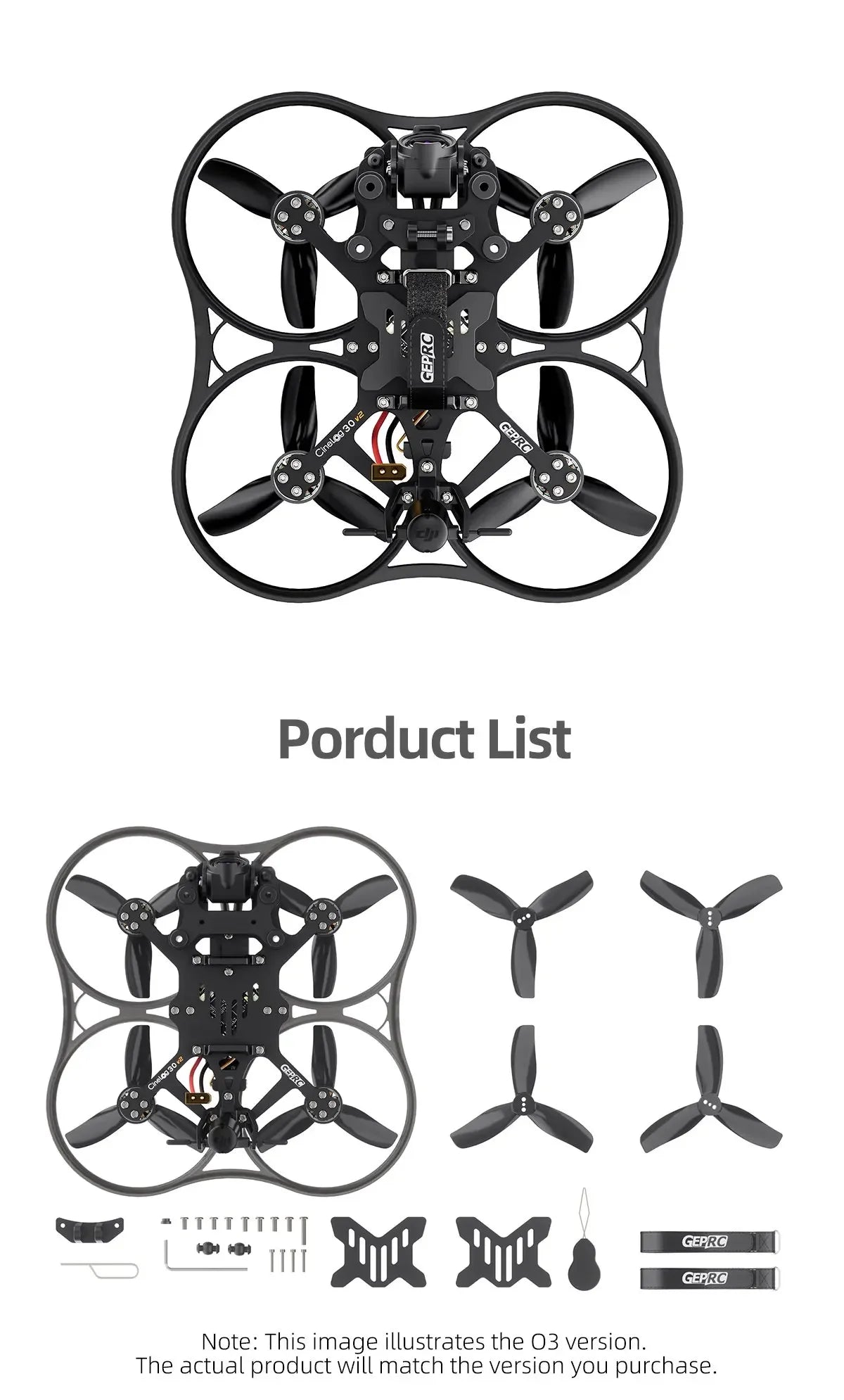 GEPRC Cinelog30 V2 FPV Cinewhoop Drone - 4S Power Digital System Tidesmit