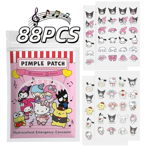 88PCS hydrocolloid pimple patch sticker pack with Sanrio character designs