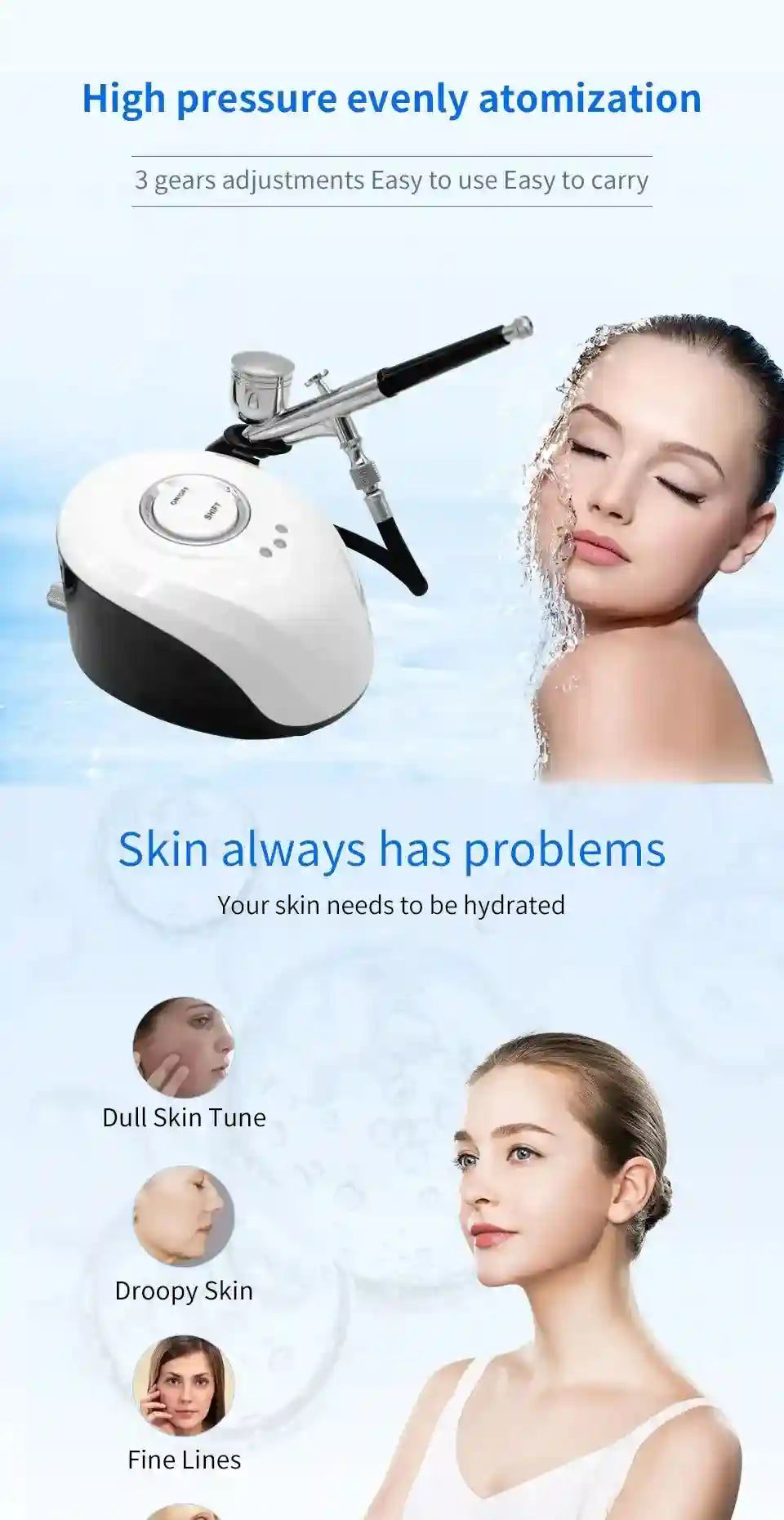 Oxygen Facial Machine: Deep Skin Cleaning & Rejuvenation System Eye Massage Instrument Tidesmit