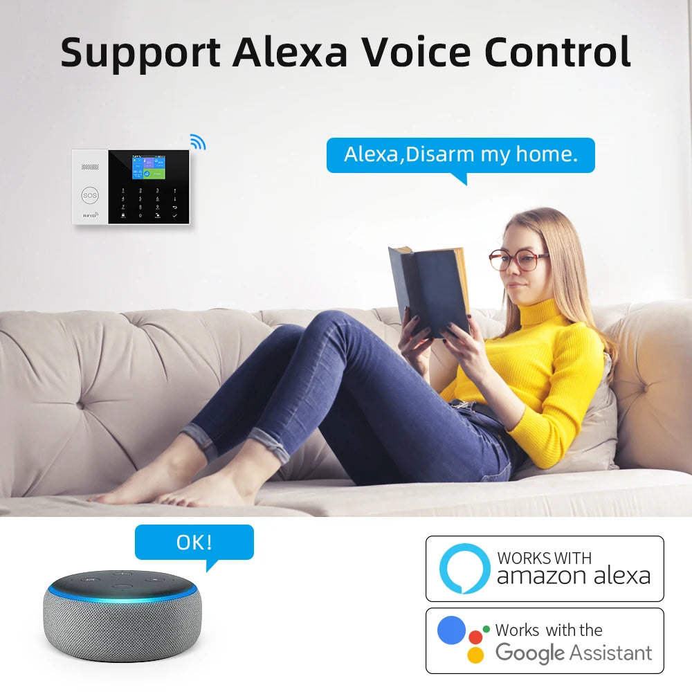 Wifi GSM Home Security Alarm System with Alexa and App Control Tidesmit