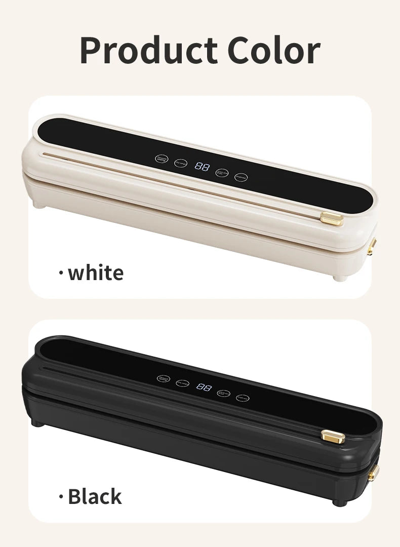 2026 New Electric Vacuum Sealer Built‑in Cutter Dry Wet Mode Automatic Food Sealer Kitchen Food Preservation Packaging Machine
