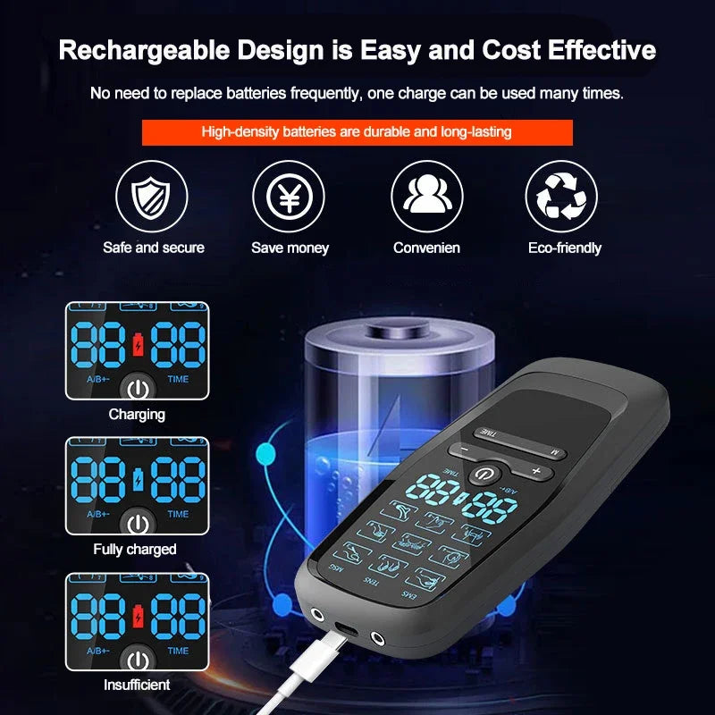 TENS Muscle Stimulator for Back Pain Relief | Portable Electric Massager Back Massage Instrument Tidesmit