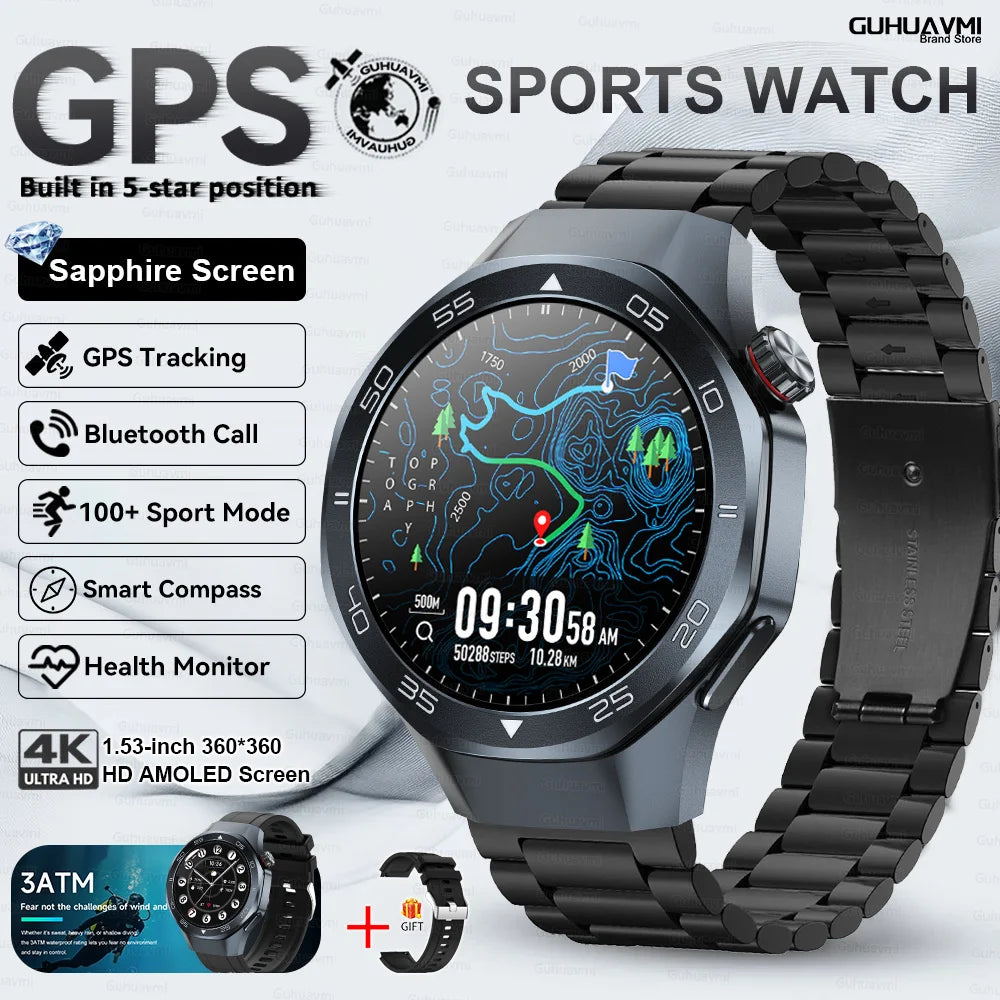2026New Original Premium Sports SmartWatch Ultra 1.53“Display Built-in GPS Compass 3ATM Waterproof Call Fitness Tracker Bracelet