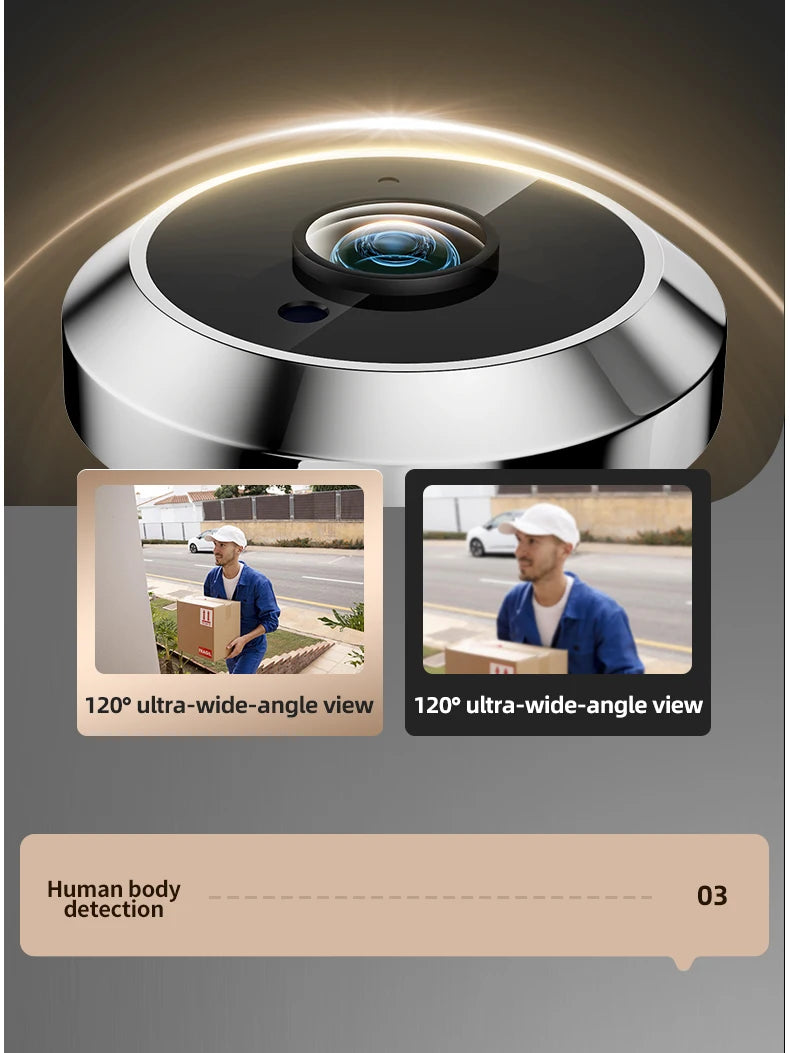 Danmini 4.3'' Electric Peephole 1MP 120° Wide-angle Security Camera Photograph Digital Cat Eye Doorbell Night Vision Door Viewer