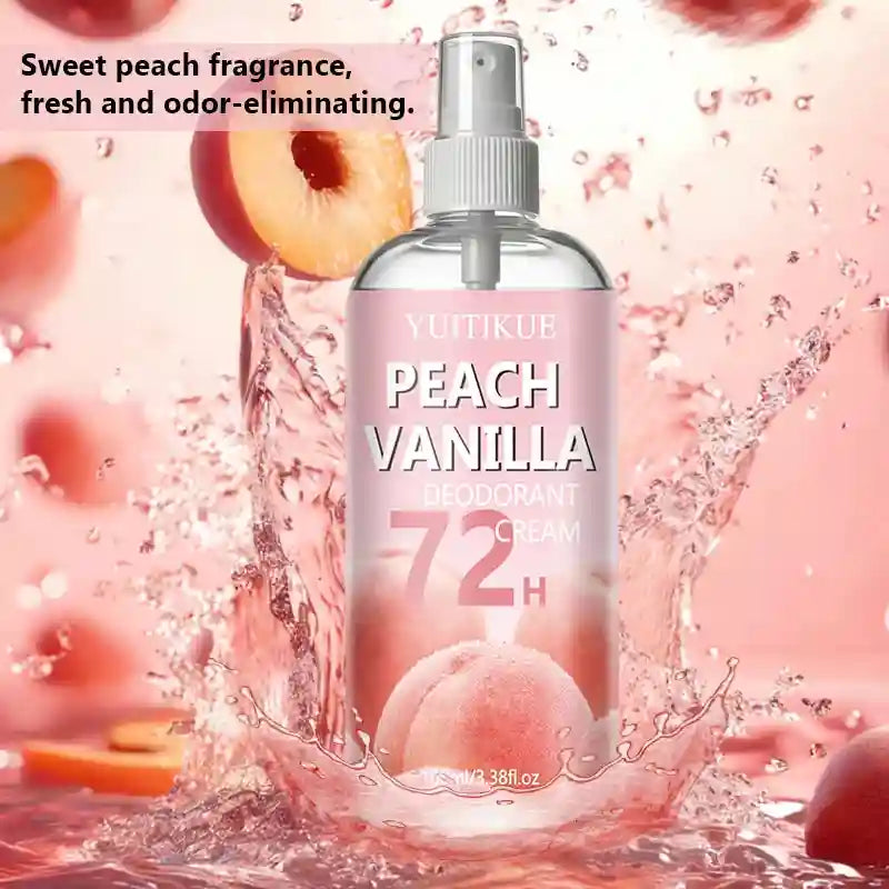 Tidesmit YUITIKUE Peach Vanilla shoe odor eliminator spray for fast, long-lasting gentle fresh scent removal.