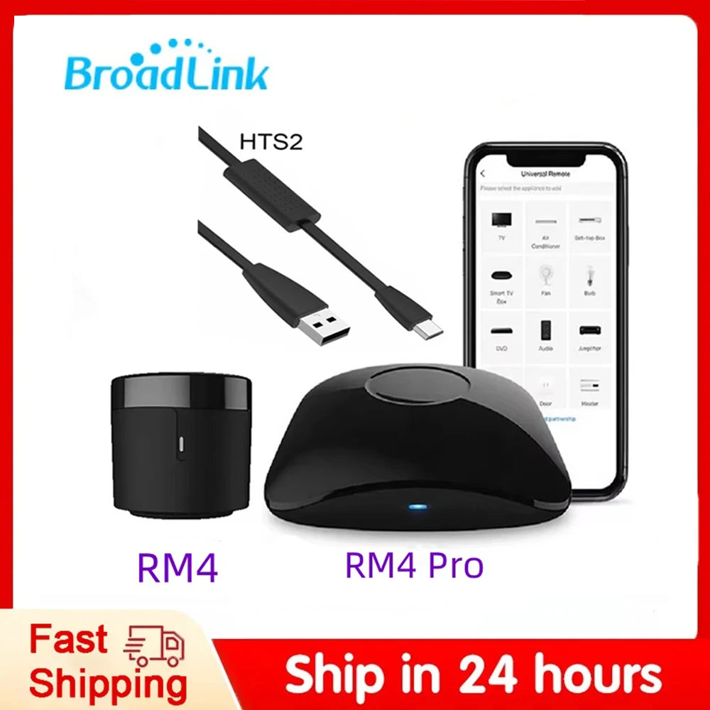BroadLink RM4 Pro RM4+ HTS2 Version Smart Remote Control with Temperature Humidity Sensor Wireless Universal Remote Smart Home