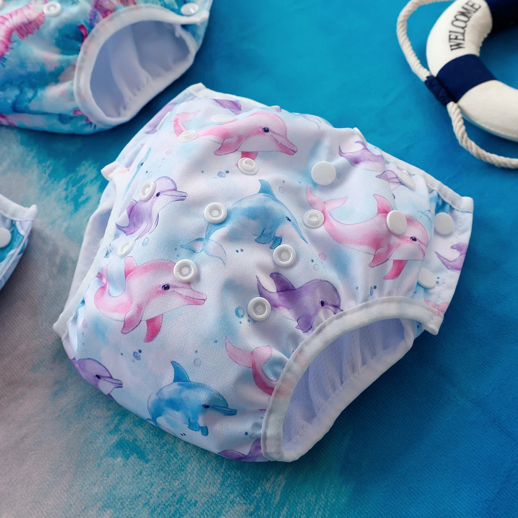 3Pcs/Set Baby Swim Diapers Reuseable Washable & Adjustable for Swimming Lesson & Baby Shower Gifts Cloth Diapers Pool Pant