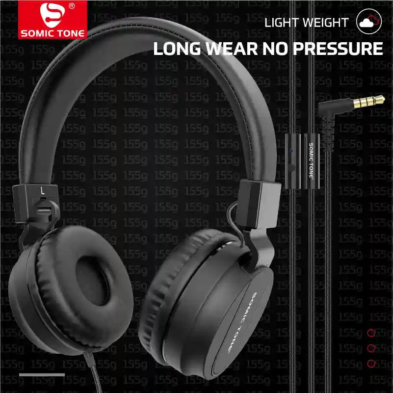 Wired Over Ear Headphones ST900 with HiFi Stereo Sound and Mic Tidesmit