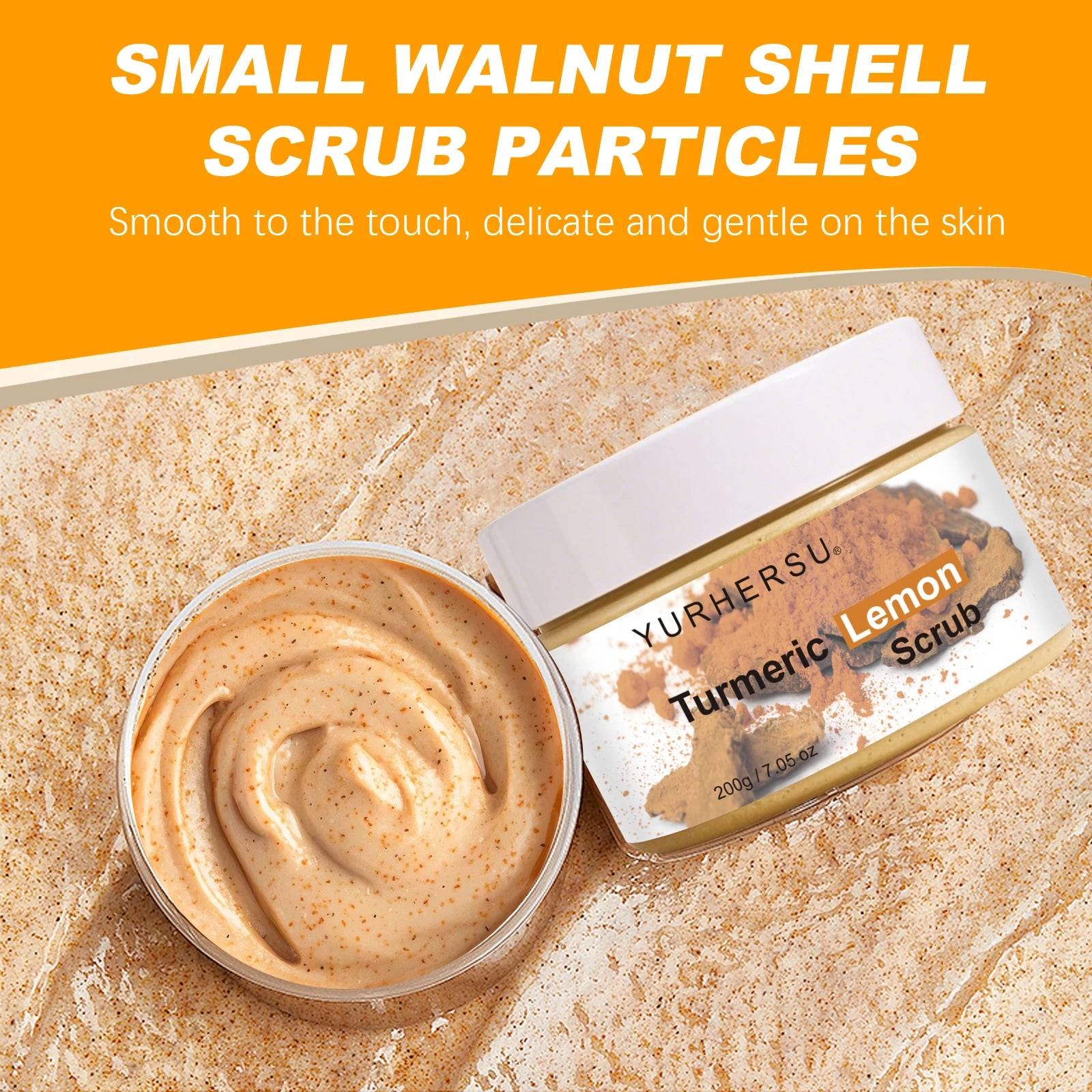 Turmeric Vitamin C Exfoliation scrub Moisturizing Collagen Hyaluronic Acid scrub Skin Care Cosmetics 200g