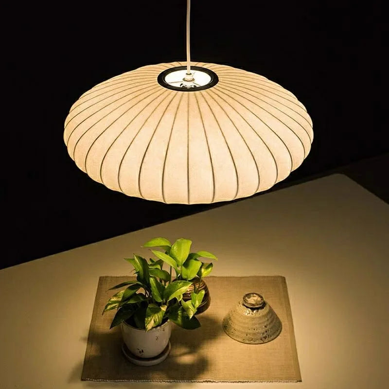 Wabi-Sabi Silk Pendant Lamp | Handmade Japanese Minimalist Lighting Tidesmit