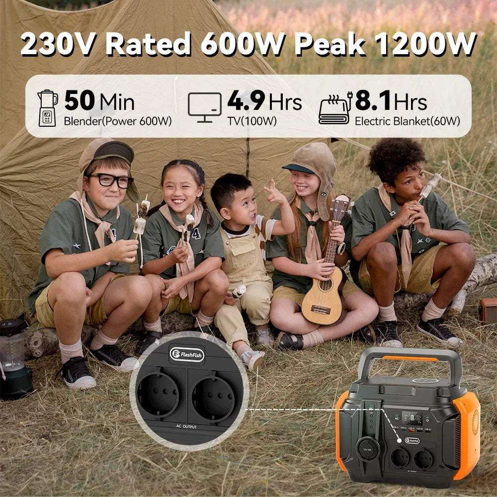 Portable Power Station 600W 540Wh Solar Generator for Outdoor Camping Tidesmit