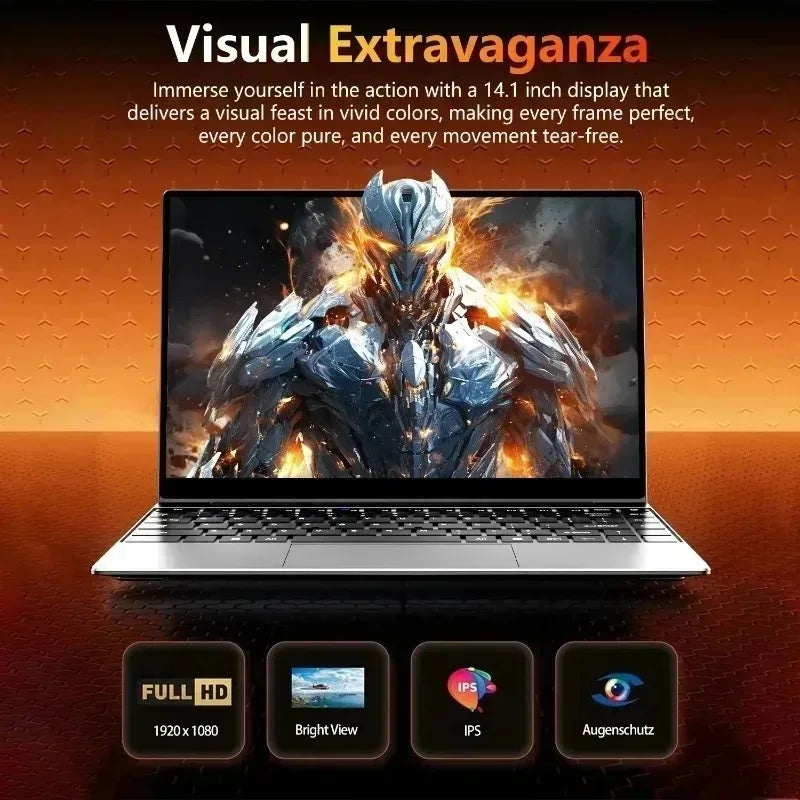 New Laptop Ultra Thin 14.1 Inch New Intel N3700 Win11 DDR4 2TB SSD 16GB/32GB RAM FHD Portable Business Office Notebook PC