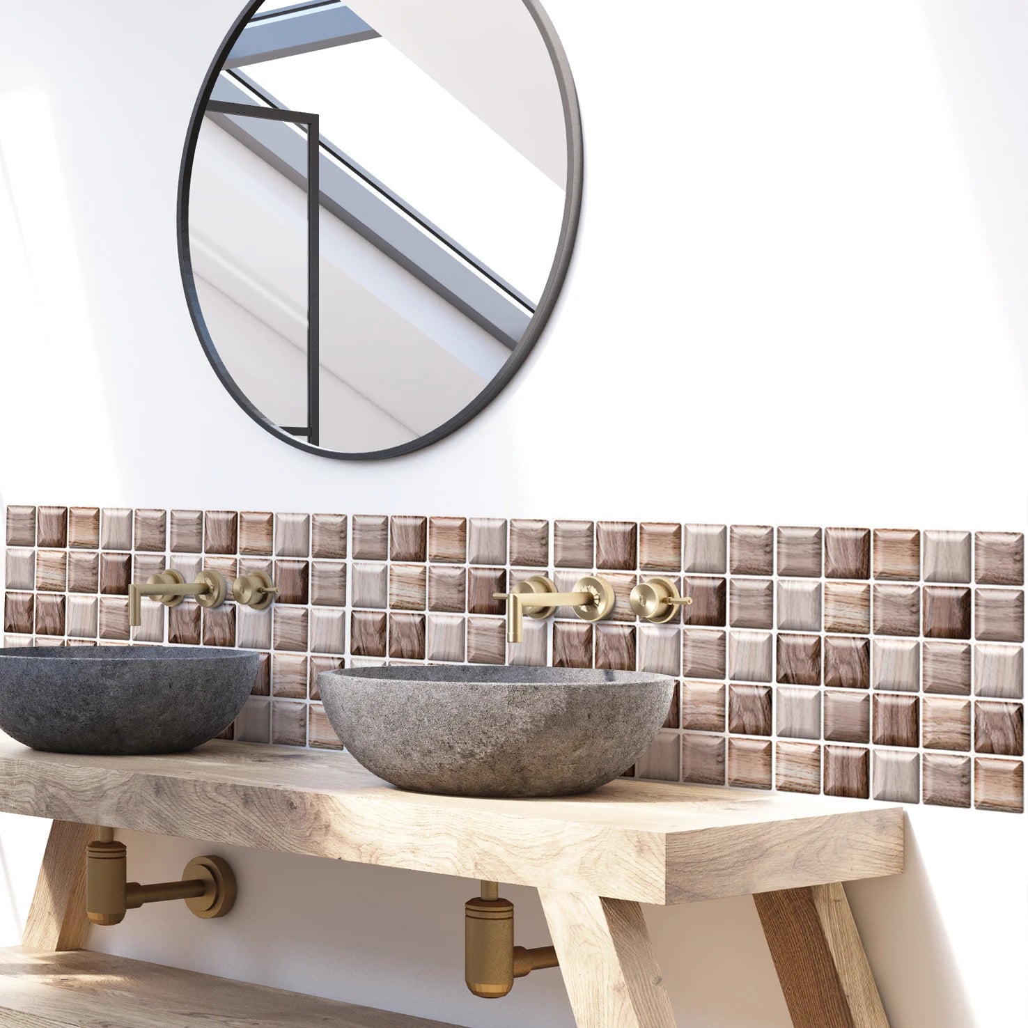 5/10Pcs Peel and Stick Tile Backsplash Thicker Design Marble Tiles 12"X12" Stick on Backsplash Self Adhesive Tiles for Any Room