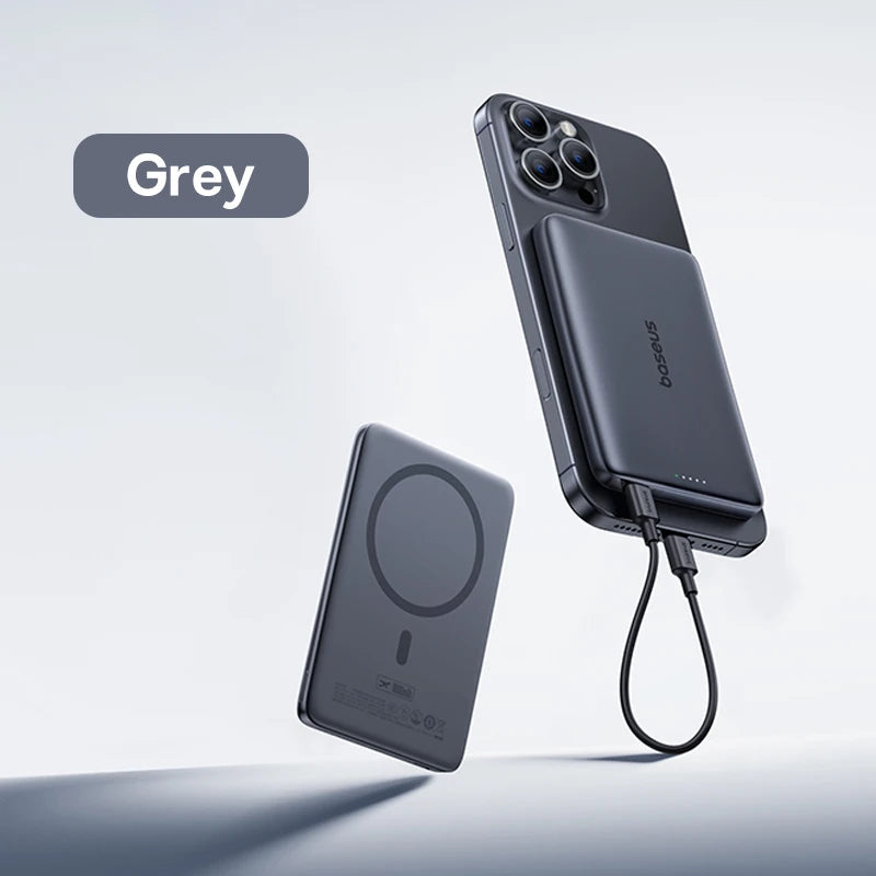 Magnetic Portable Charger 10000mAh - PD Fast Charging Power Bank Grey China Mainland Tidesmit