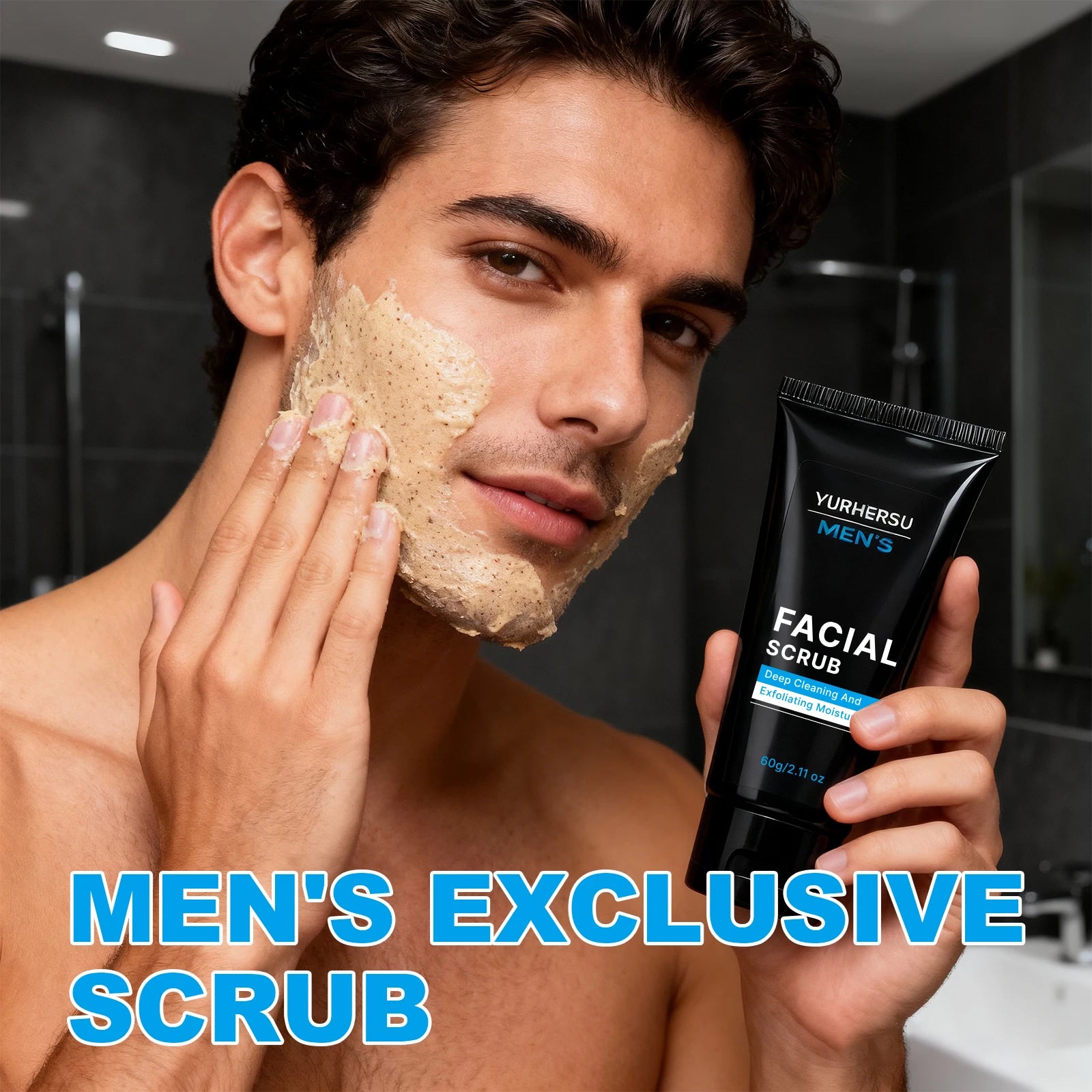 Exfoliating Face Scrub For Men | Deep Pore Cleansing Treatment | Tidesmit Scrubs Treatments Tidesmit