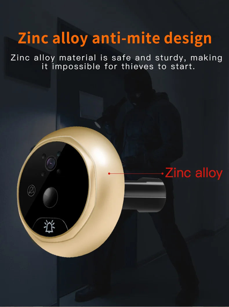 New 4.3 Inch Peephole 140° Smart Video Doorbells Door Viewer Camera Security Monitor 1080P HD Visual Doorbell