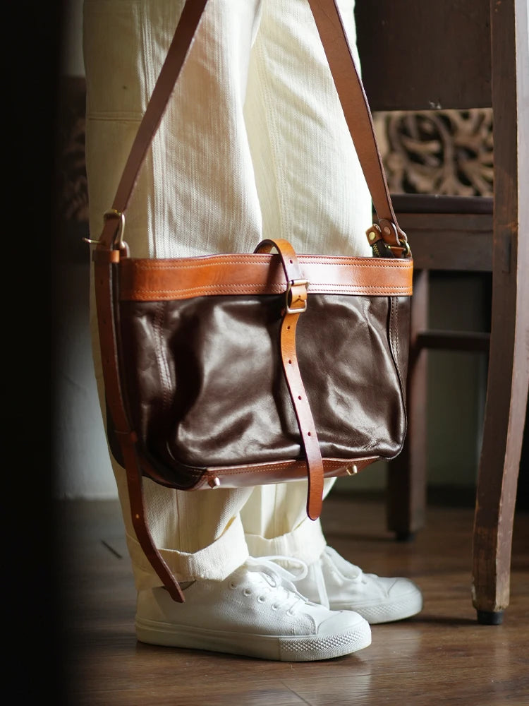 PNDME vintage high-quality first layer cowhide women shoulder bag outdoor travel designer handmade genuine leather underarm bag