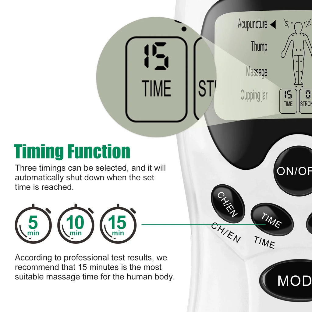 EMS Tens Unit Muscle Massager: Portable Deep Tissue Pain Relief Body Shaping Massage Equipment Tidesmit