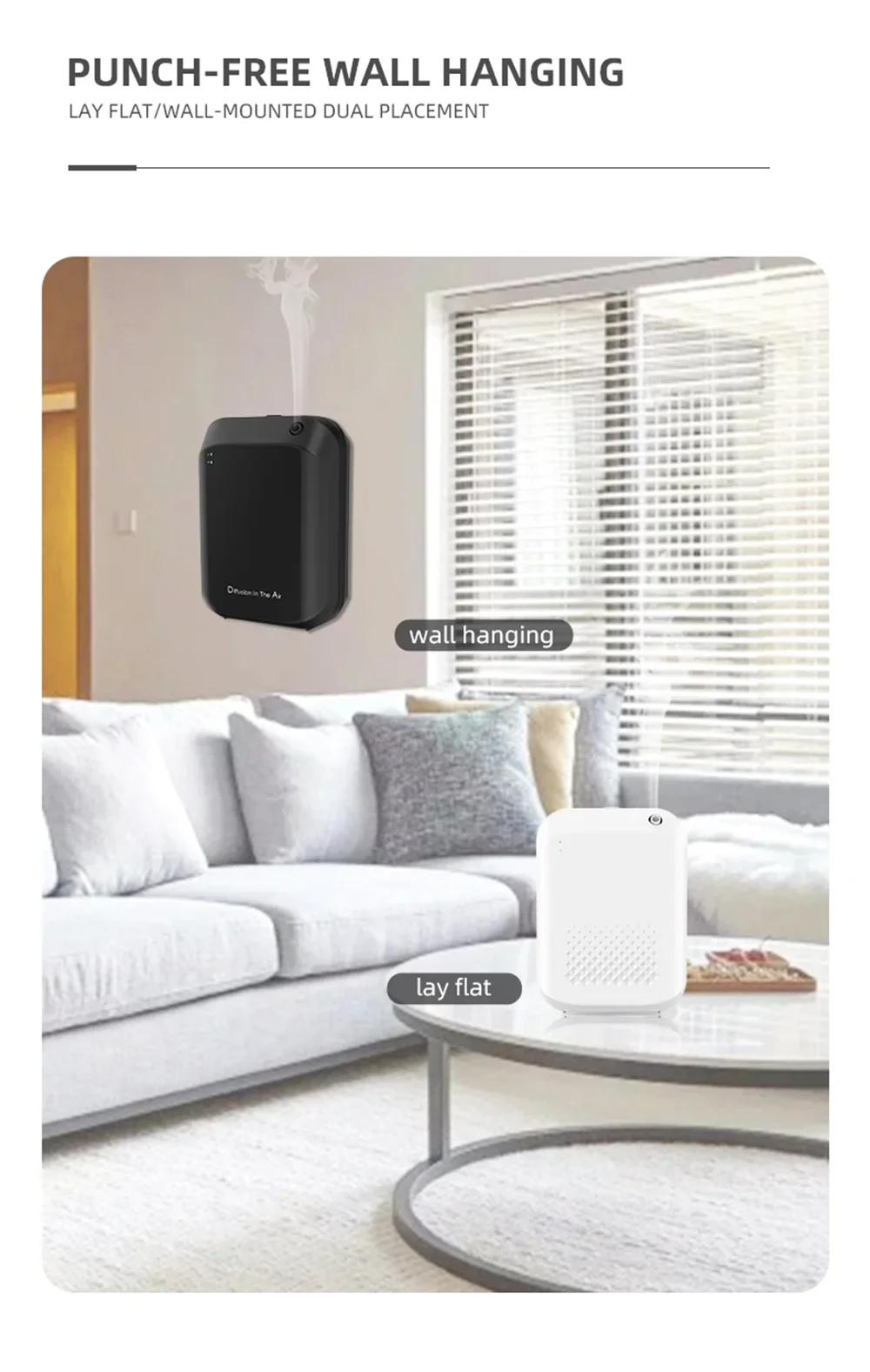 Battery Aroma Diffuser Coverage 300m³ Essential Oil Diffuser Scent Machine Bluetooth Control Air Purifier Use Battery Fragrance